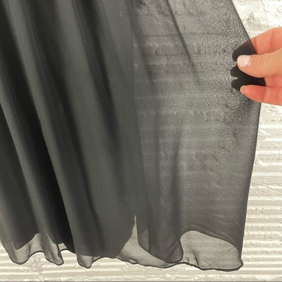 Cache Dress Y2K Black Sheer Chiffon Silk Beaded Whimsigoth Fairy Ethereal Size 2 - Picture 7 of 15